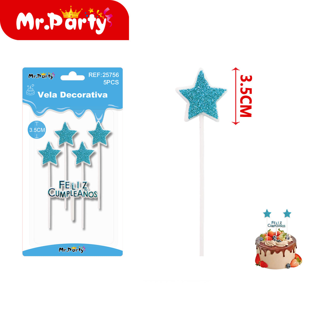 🎂 Velas decorativas glitter estrella y corazón en set Feliz Cumpleaños para pastel y fiestas- Mayoreo 12 pzas