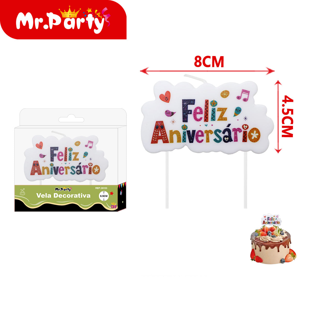 🎂 Velas decorativas para pastel con figuras y frases en presentación surtida para cumpleaños y aniversario- Mayoreo 12 pzas