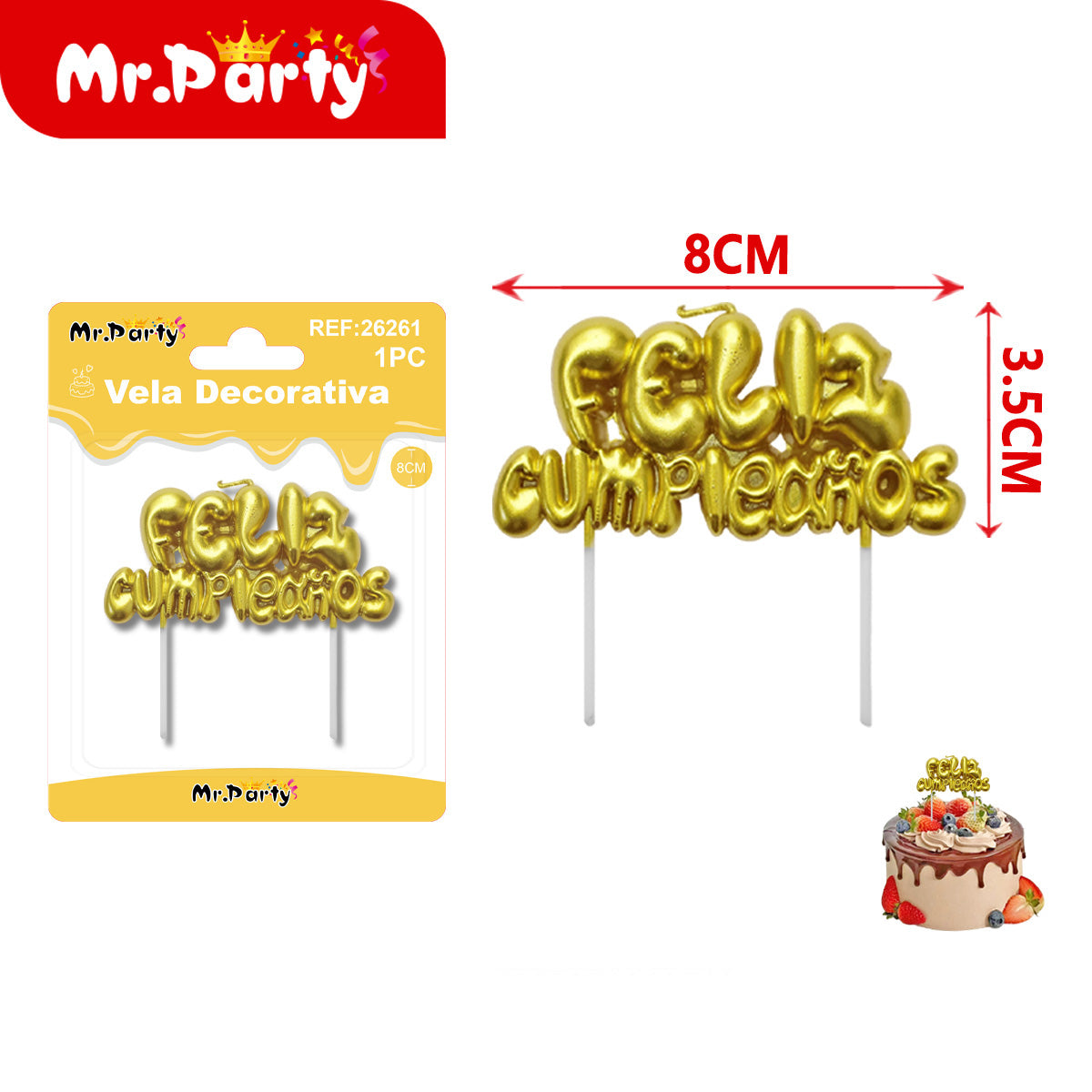 🎂 Velas decorativas para pastel con figuras y frases en presentación surtida para cumpleaños y aniversario