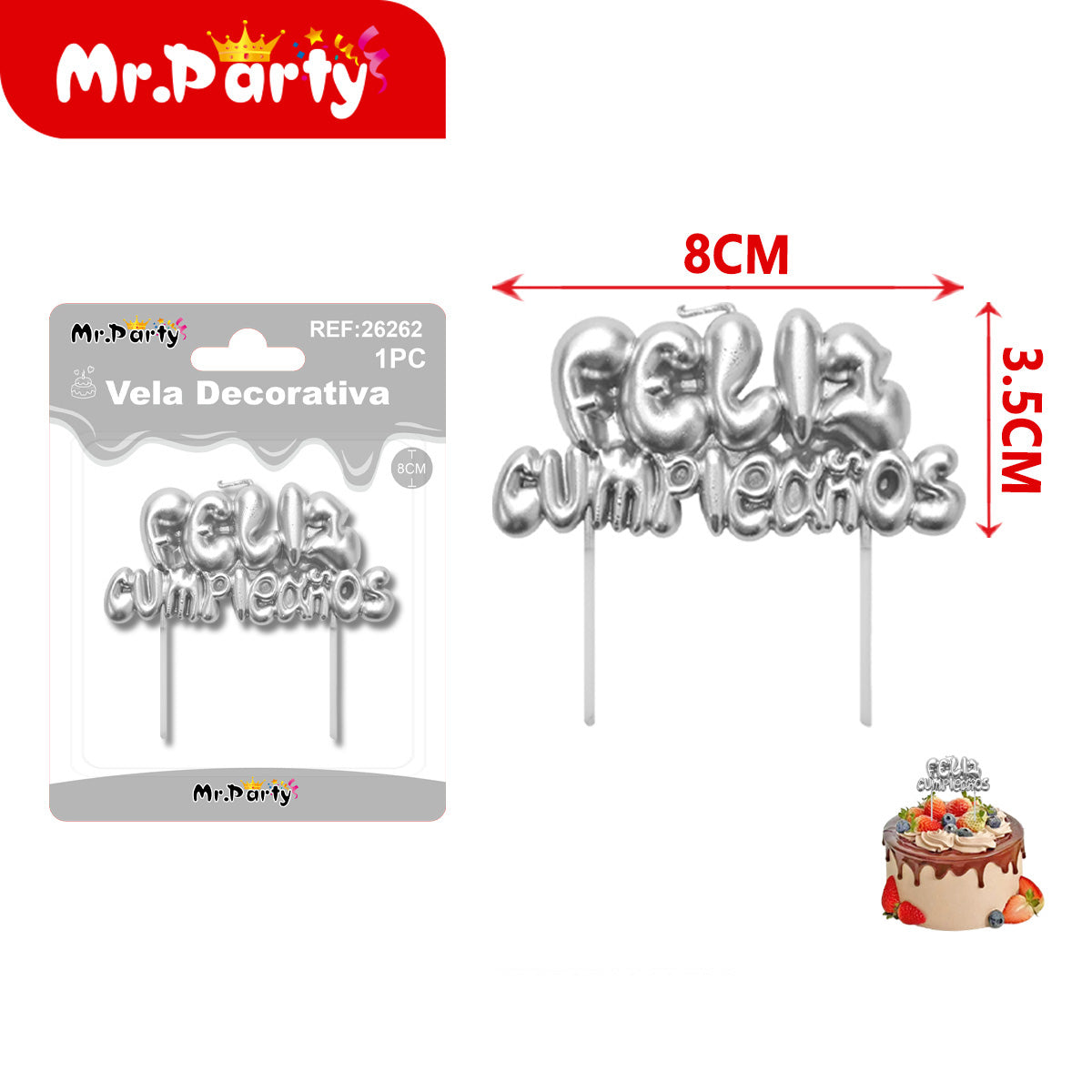 🎂 Velas decorativas para pastel con figuras y frases en presentación surtida para cumpleaños y aniversario