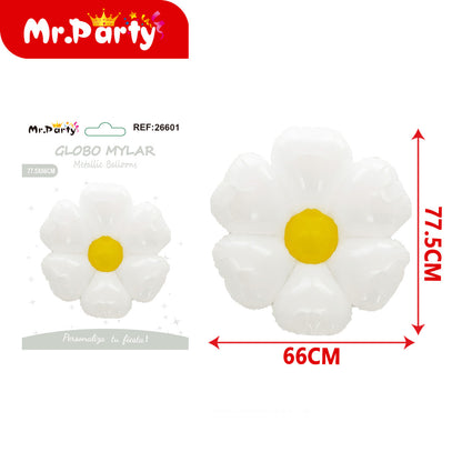 🌸 Globo Mylar Flor Sonriente Mr. Party – Colores Surtidos
