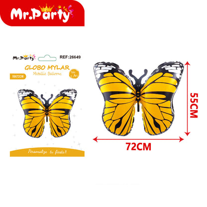 🦋 Globo Mylar Mariposa Gigante Mr. Party – 12 pzas - Colores Pastel y Monarca