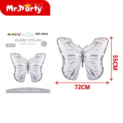 🦋 Globo Mylar Mariposa Gigante Mr. Party – Colores Pastel y Monarca