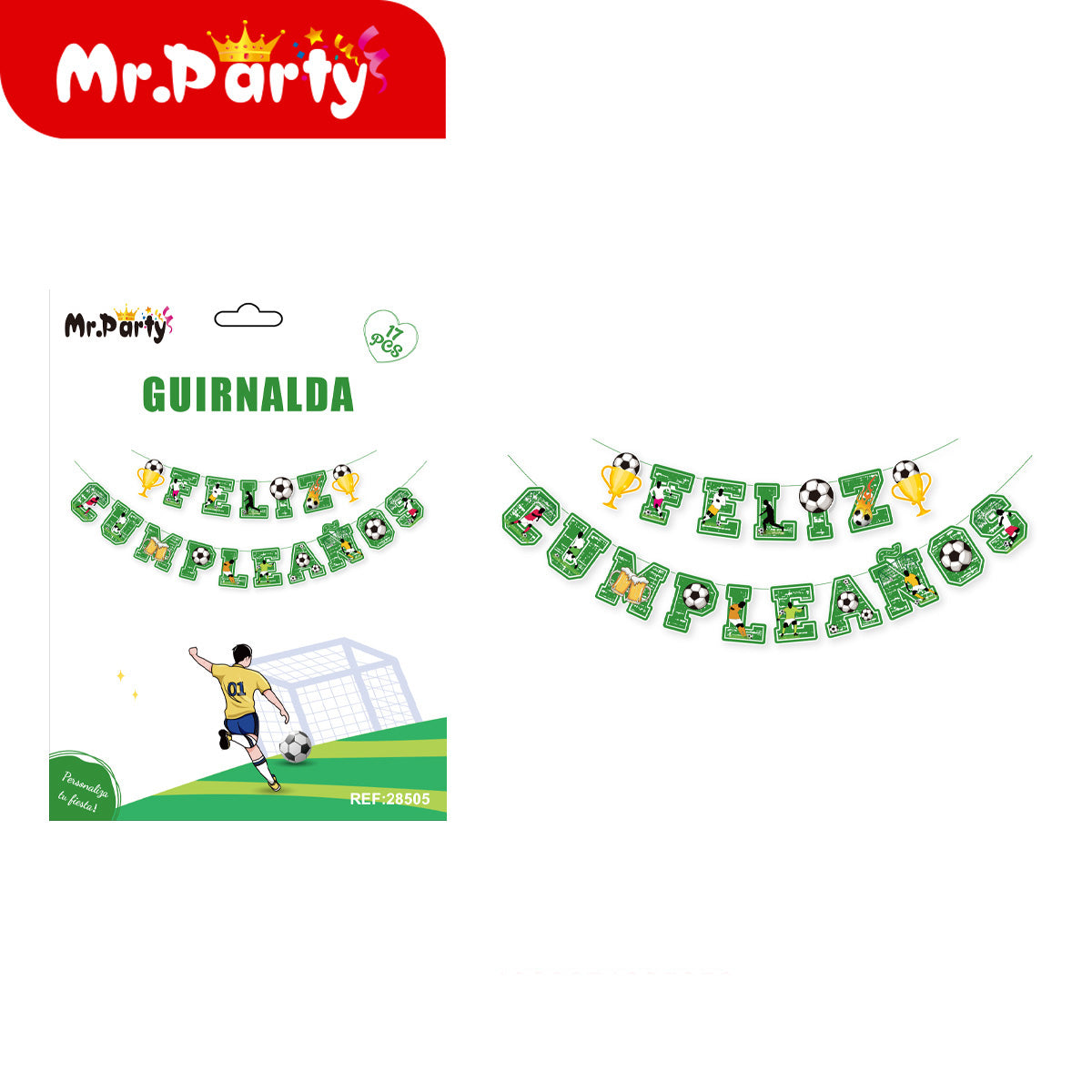 🎉 Guirnalda Feliz Cumpleaños temática en presentación surtida para decoración de fiesta y cumpleaños