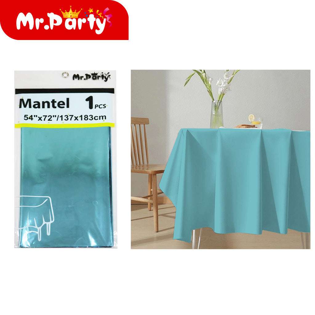 Mantel de película de aluminio de color solido 137*183 azul (12paquetes)