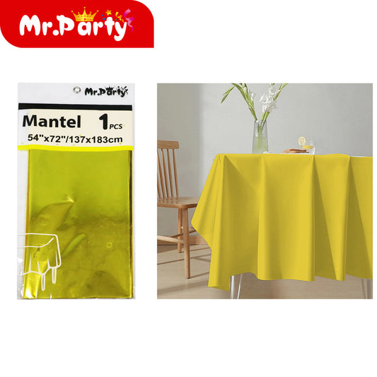 Mantel de papel de aluminio de color solido dorado de 137 x (12paquetes)