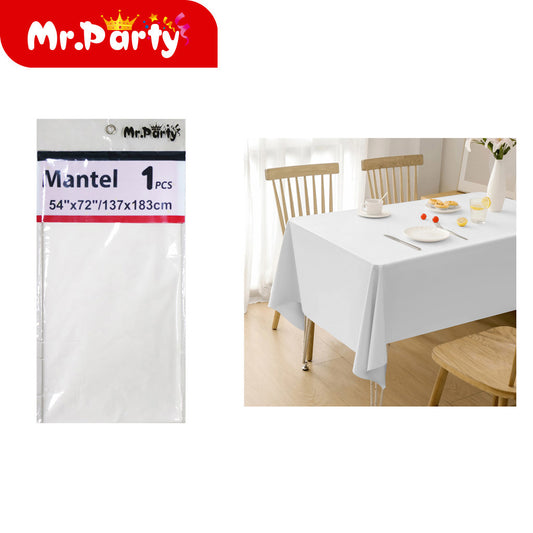 Mantel de pe blanco de color solido 137 x 183 cm (12paquetes)
