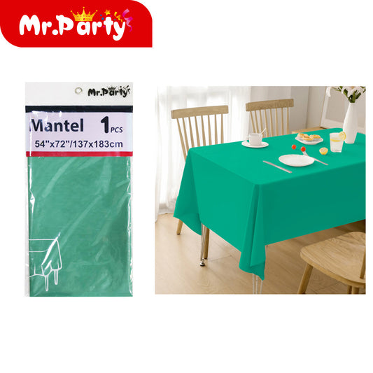 Mantel liso de pe verde oscuro de 137 x 183 cm (12paquetes)