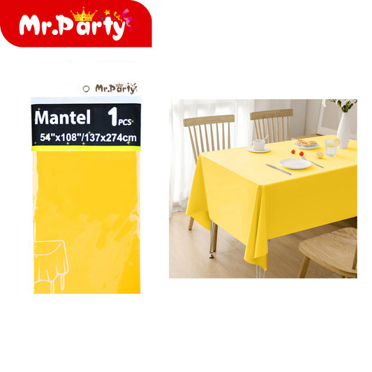 Mantel de pe color solido amarillo 137x274cm (12paquetes)