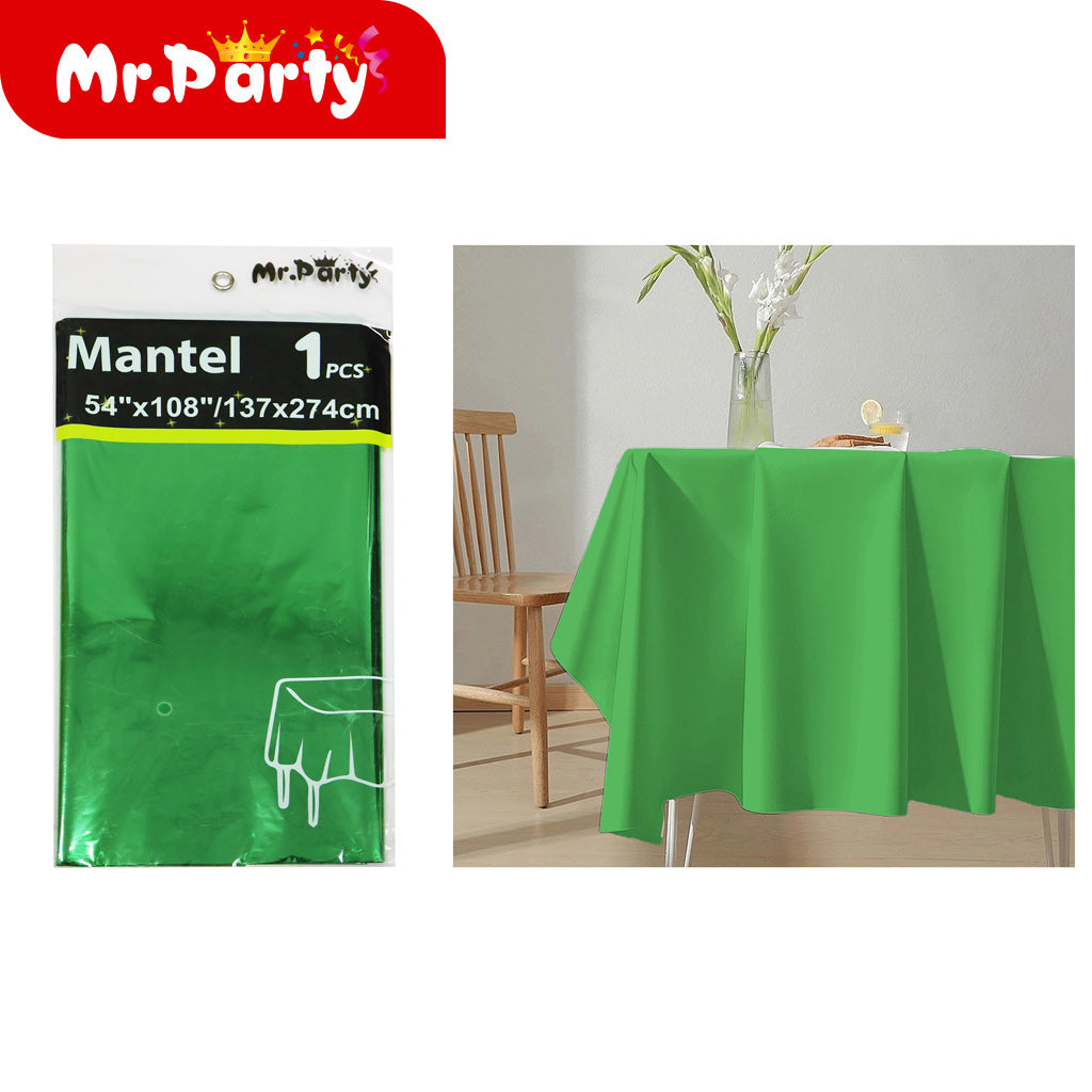 Mantel de película de aluminio de color solido 137*274 verde (12paquetes)