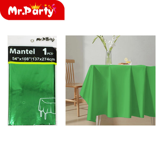 Mantel de película de aluminio de color solido 137*274 verde (12paquetes)