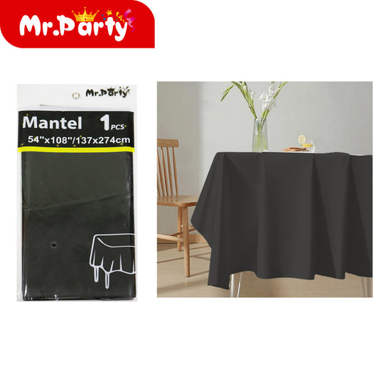 Mantel de película de aluminio de color solido 137*274 negro (12paquetes)