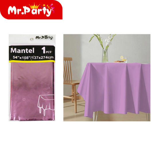 Mantel de película de aluminio de color solido 137*274 rosa (12paquetes)