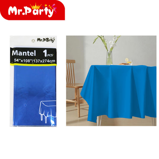 Mantel de película de aluminio de color solido 137*274 azul (12paquetes)