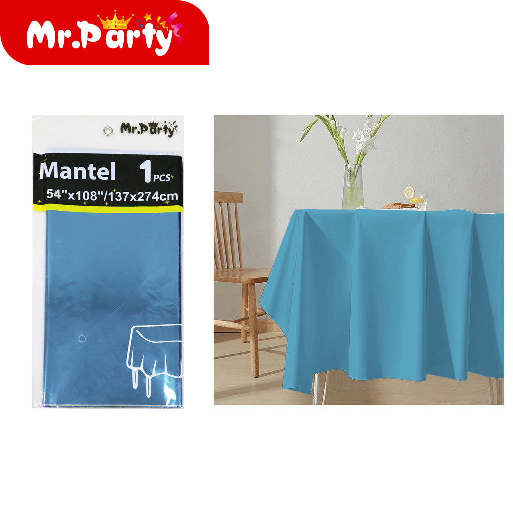 Mantel de película de aluminio de color solido 137*274 azul (12paquetes)