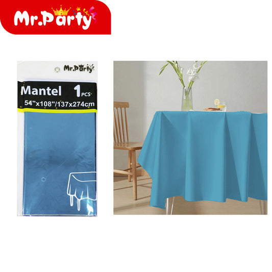 Mantel de película de aluminio de color solido 137*274 azul (12paquetes)