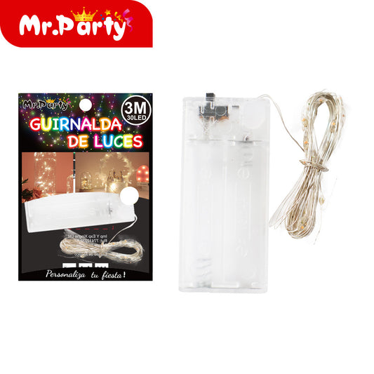 lámpara de filamento de cobre 30l-3m tarjeta plegable blanca (12paquetes)