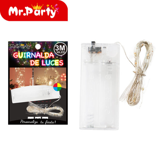 lámpara de alambre de cobre 30l-3m color tarjeta plegable op (12paquetes)
