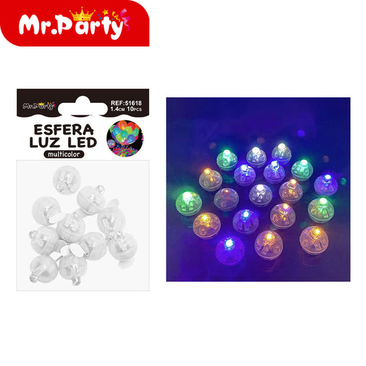 💡 Esfera luz LED decorativa para globos en presentación de 10 piezas para fiestas y eventos- Mayoreo 12 pzas