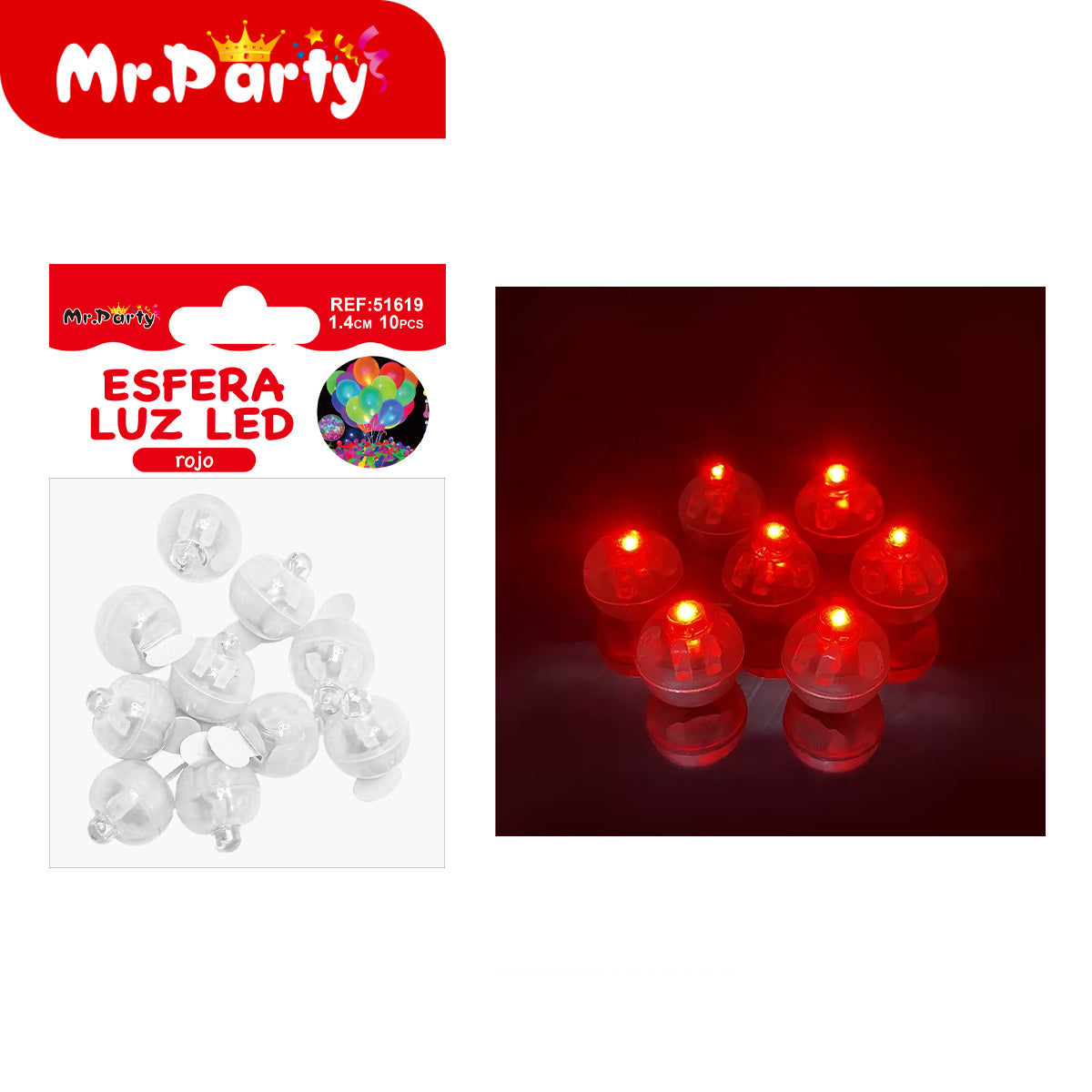 💡 Esfera luz LED decorativa para globos en presentación de 10 piezas para fiestas y eventos- Mayoreo 12 pzas