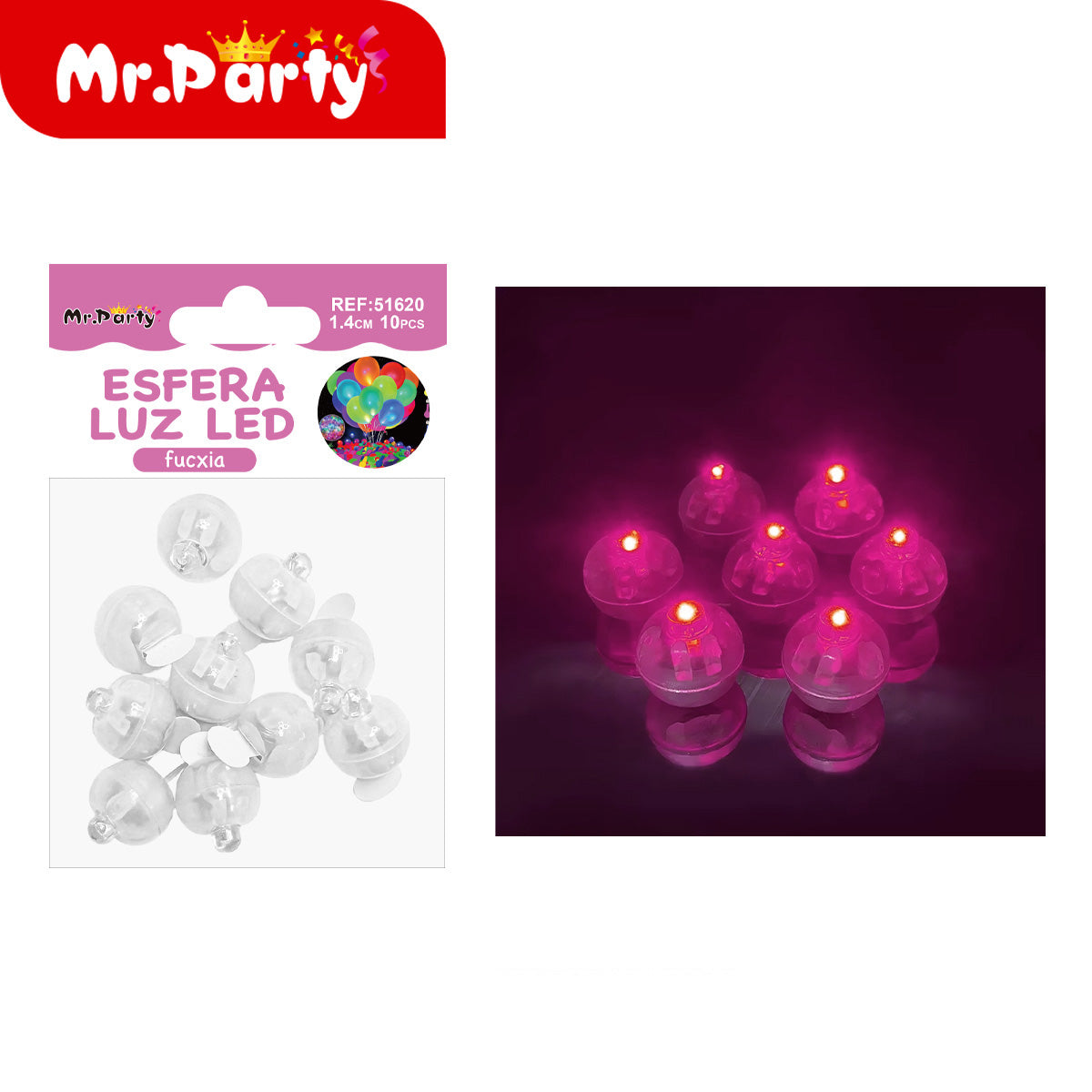 💡 Esfera luz LED decorativa para globos en presentación de 10 piezas para fiestas y eventos