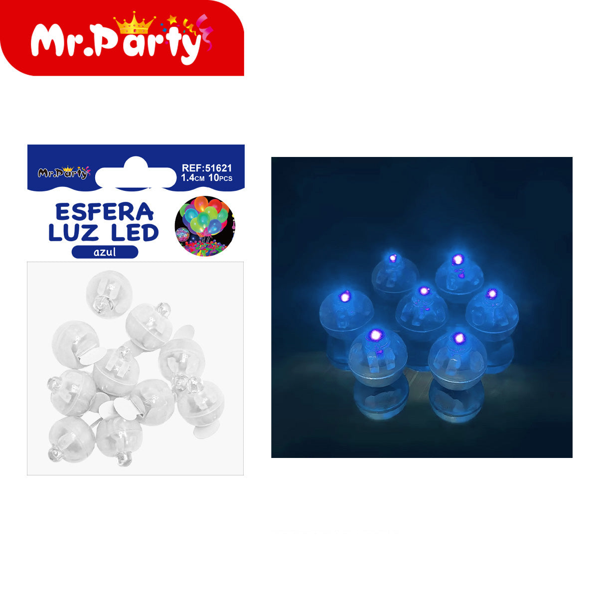 💡 Esfera luz LED decorativa para globos en presentación de 10 piezas para fiestas y eventos