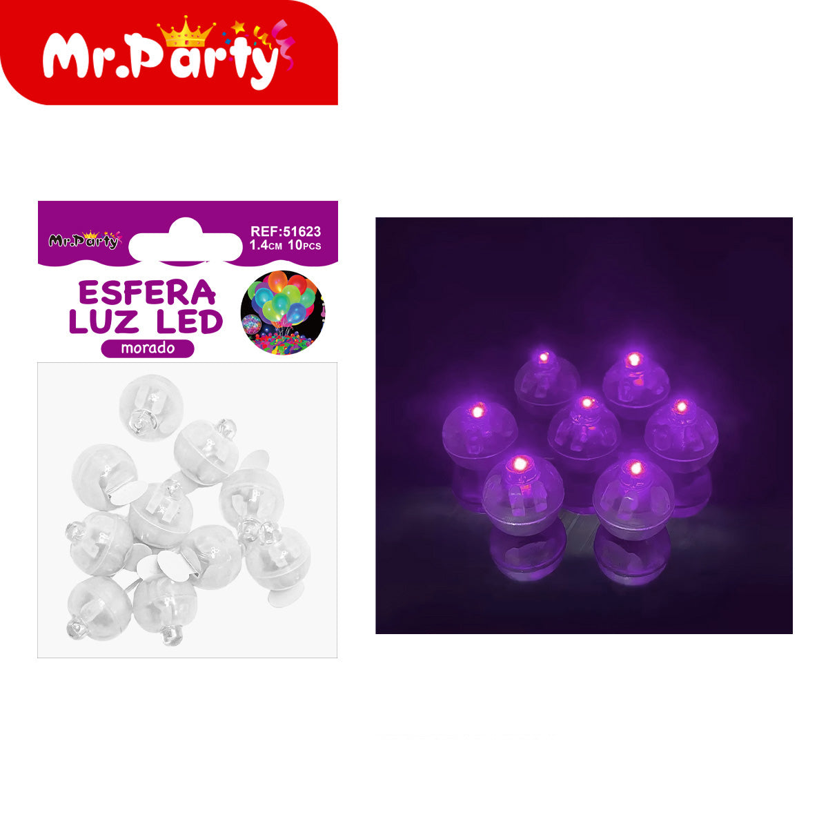 💡 Esfera luz LED decorativa para globos en presentación de 10 piezas para fiestas y eventos