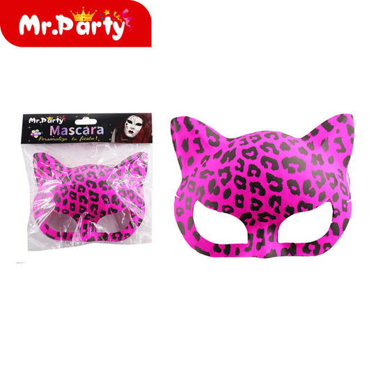 Mascarilla facial de gato con estampado de leopardo (12paquetes)