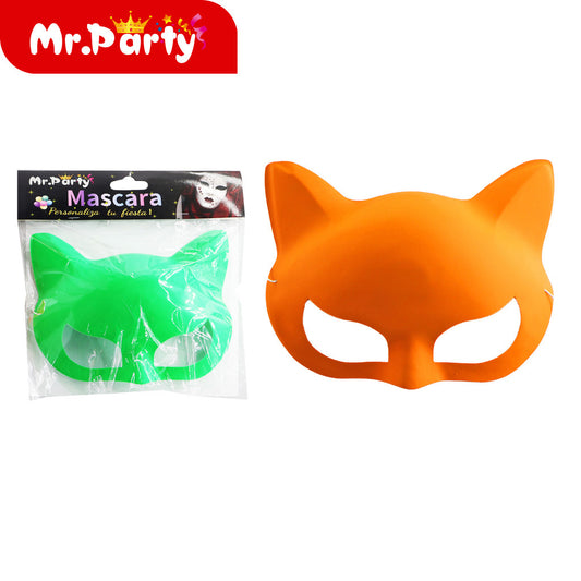 máscara facial de gato fluorescente monocromÃ¡tica (12paquetes)