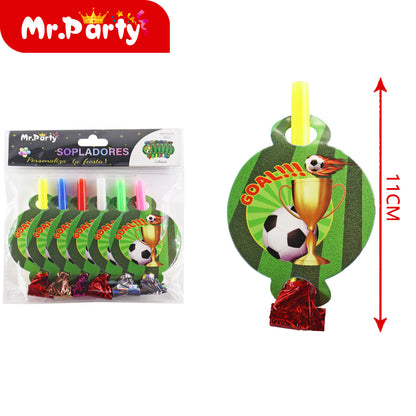 Sopladores para fiesta 6pzas 11 cm diferentes diseños| Mr. Party