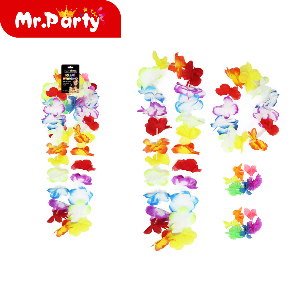 Set Hawaiano de Flores (lei 48 cm) | Mr. Party