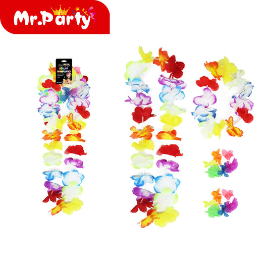 Set Hawaiano de Flores (lei 48 cm) | Mr. Party