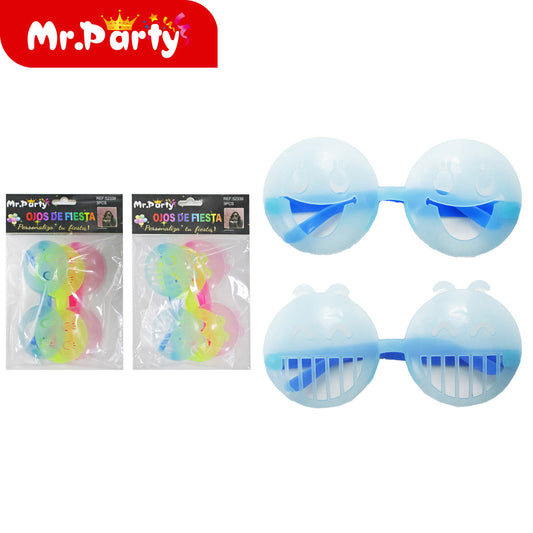 Cara sonriente luminosa 3 piezas por tarjeta (12paquetes)