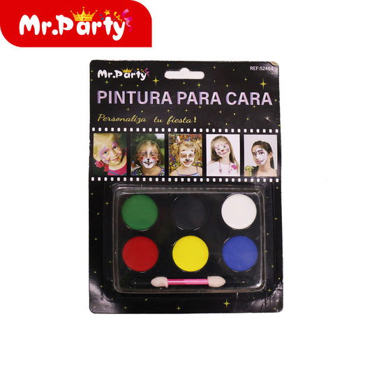 Pintura facial redonda de seis colores (12paquetes)