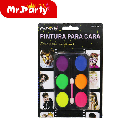 Pintura facial ovalada de seis colores absorciÃ³n vertical (12paquetes)