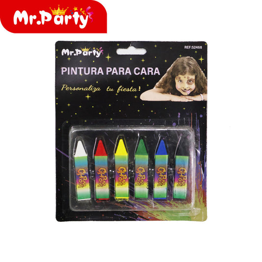 Pintura facial de crayÃ³n cuadrado de 6 piezas 64 g (12paquetes)
