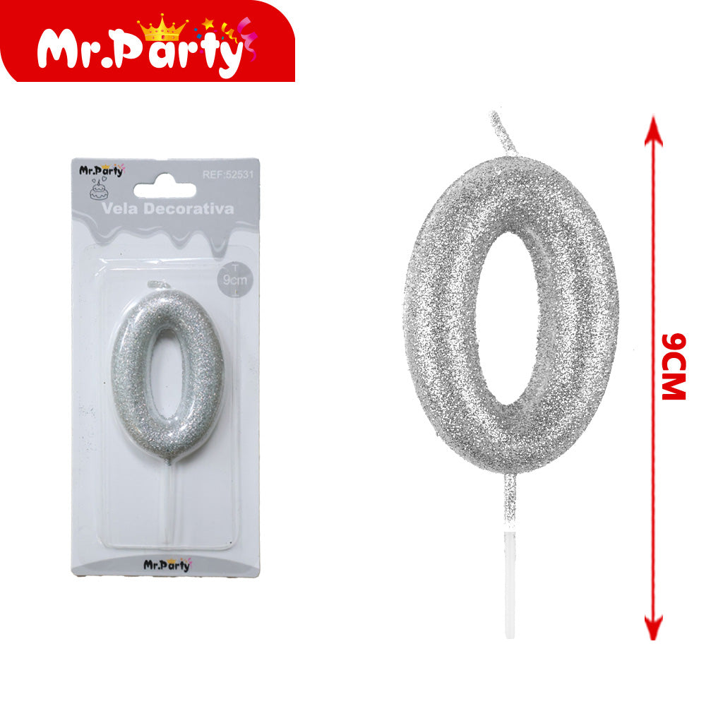 Vela Decorativa de numero con Brillo Mr. Party