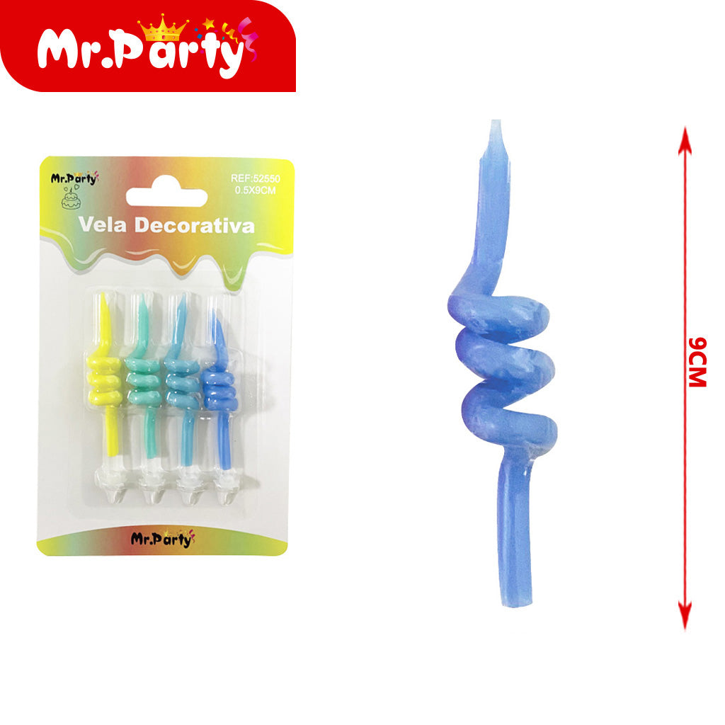 Vela Decorativa de espirales y figuras Mr. Party