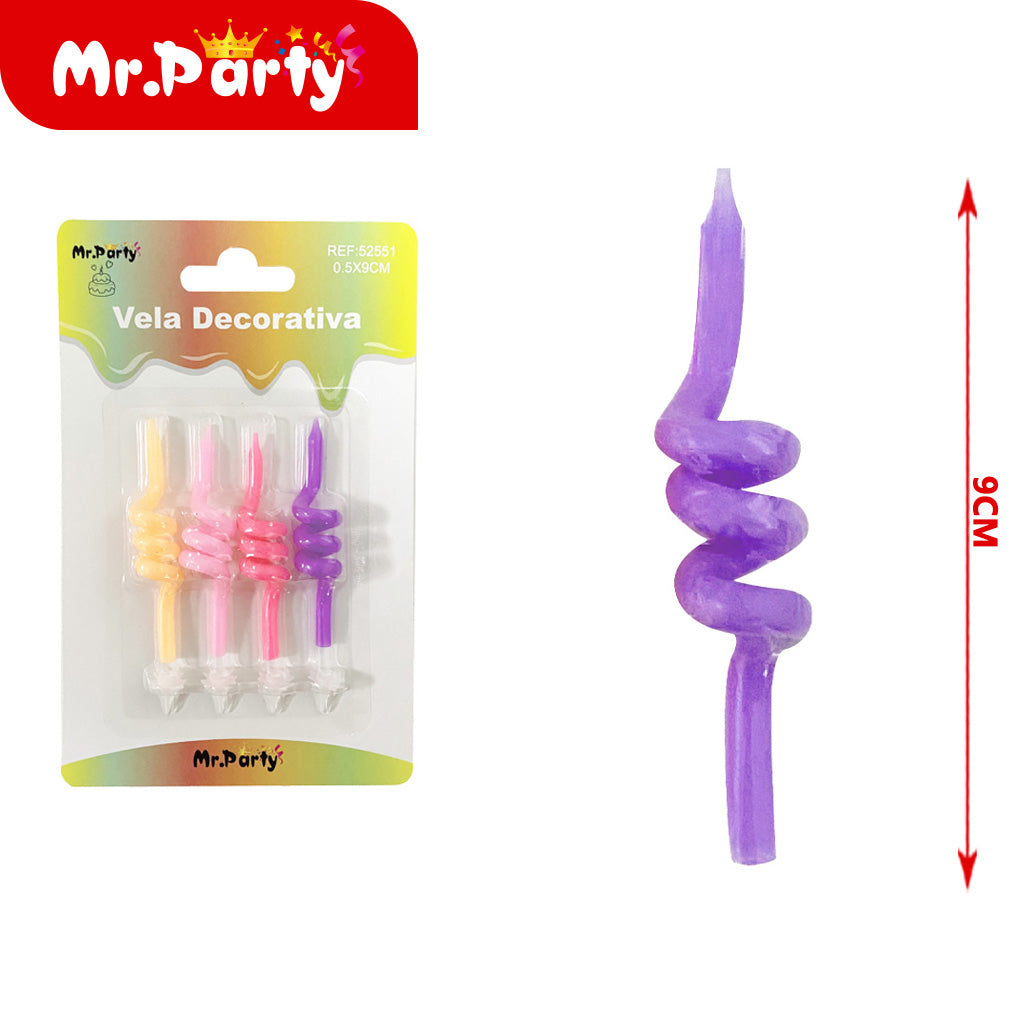 Vela Decorativa de espirales y figuras Mr. Party