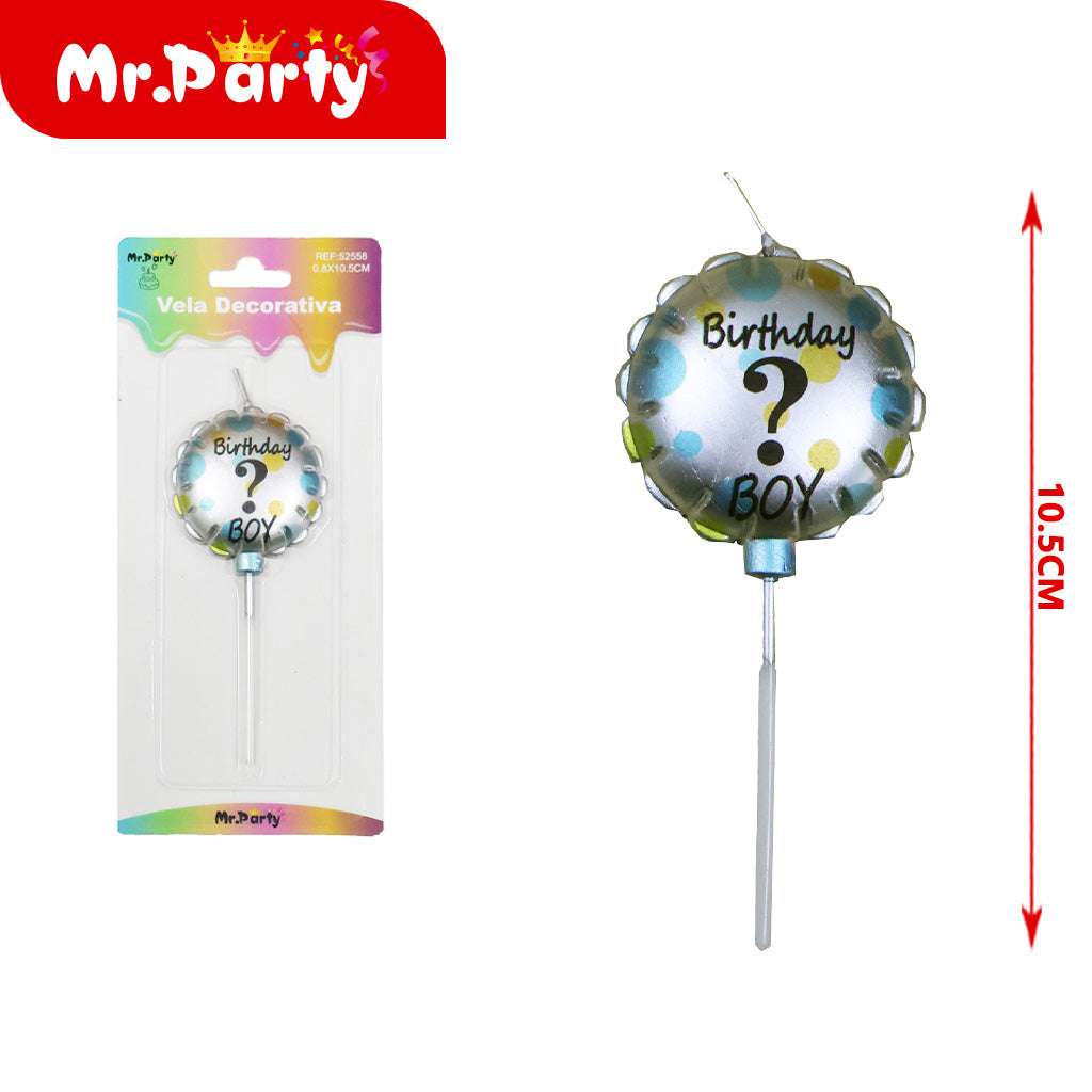 Vela Decorativa de espirales y figuras Mr. Party