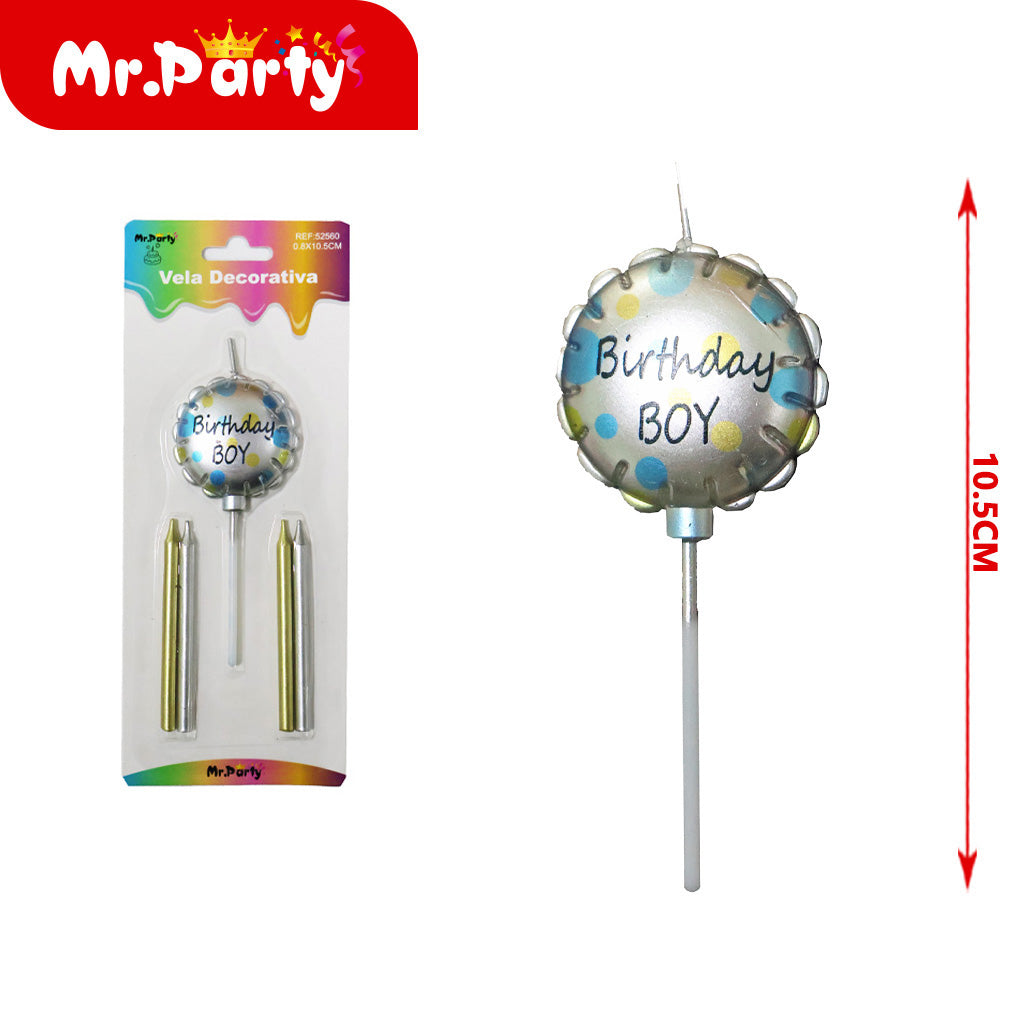 Vela Decorativa de espirales y figuras Mr. Party
