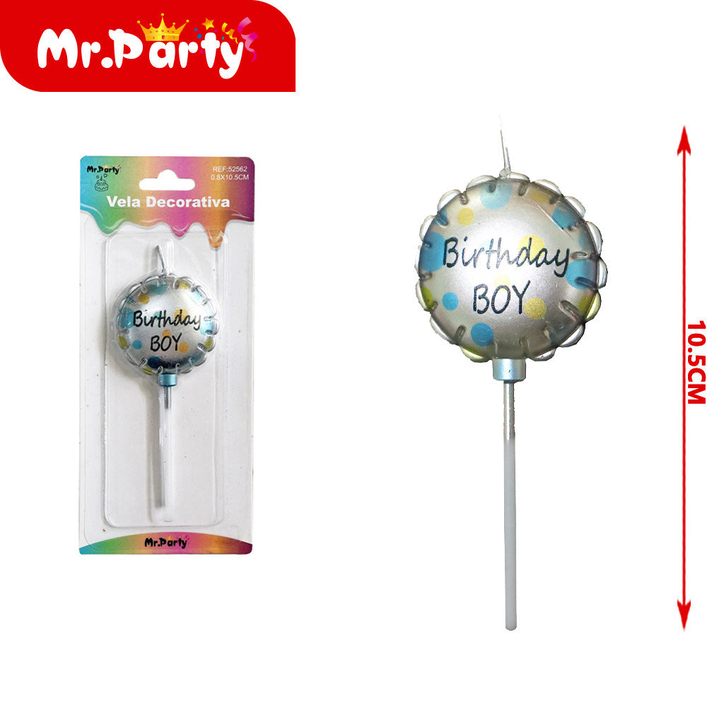 Vela Decorativa de espirales y figuras Mr. Party