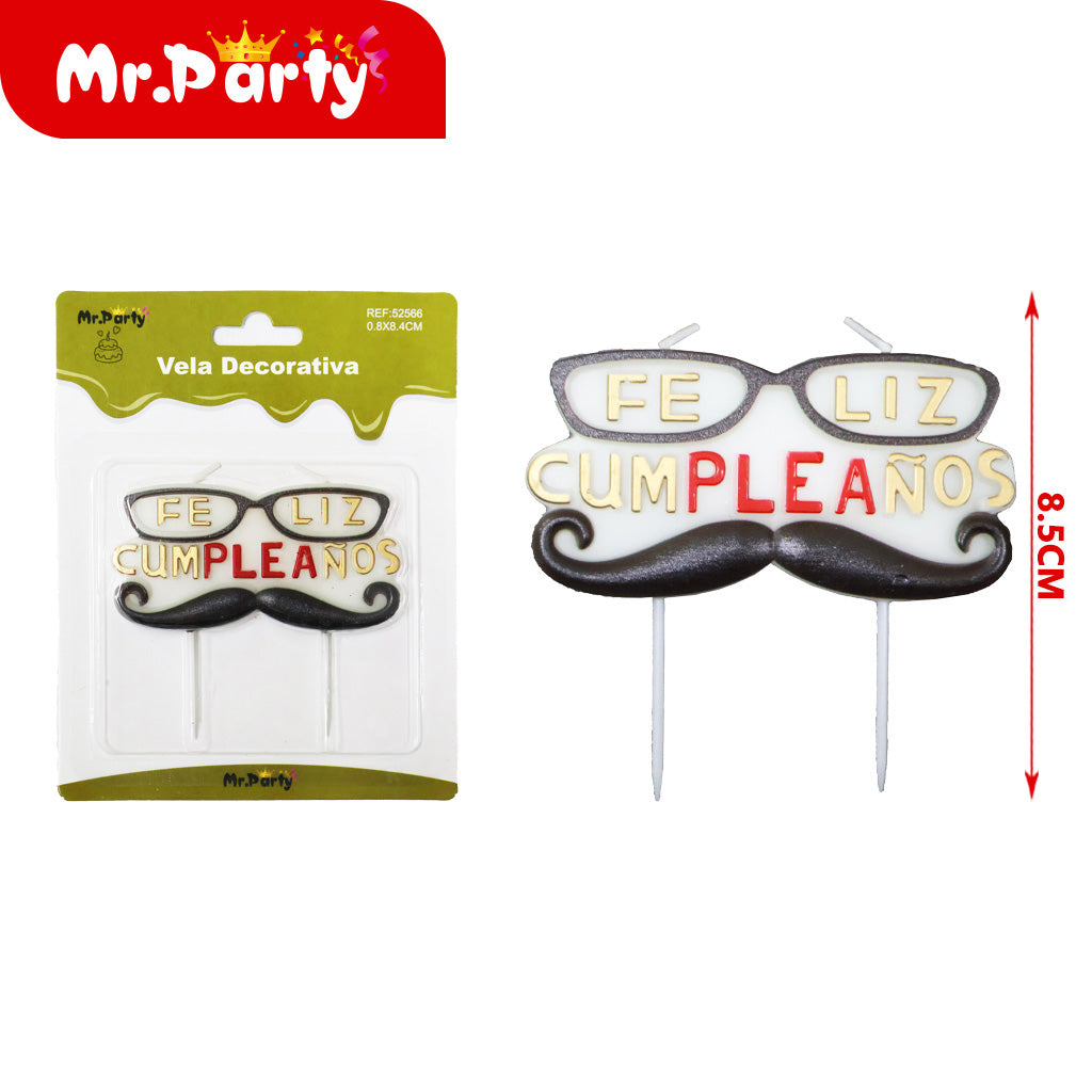 Vela Decorativa de espirales y figuras Mr. Party