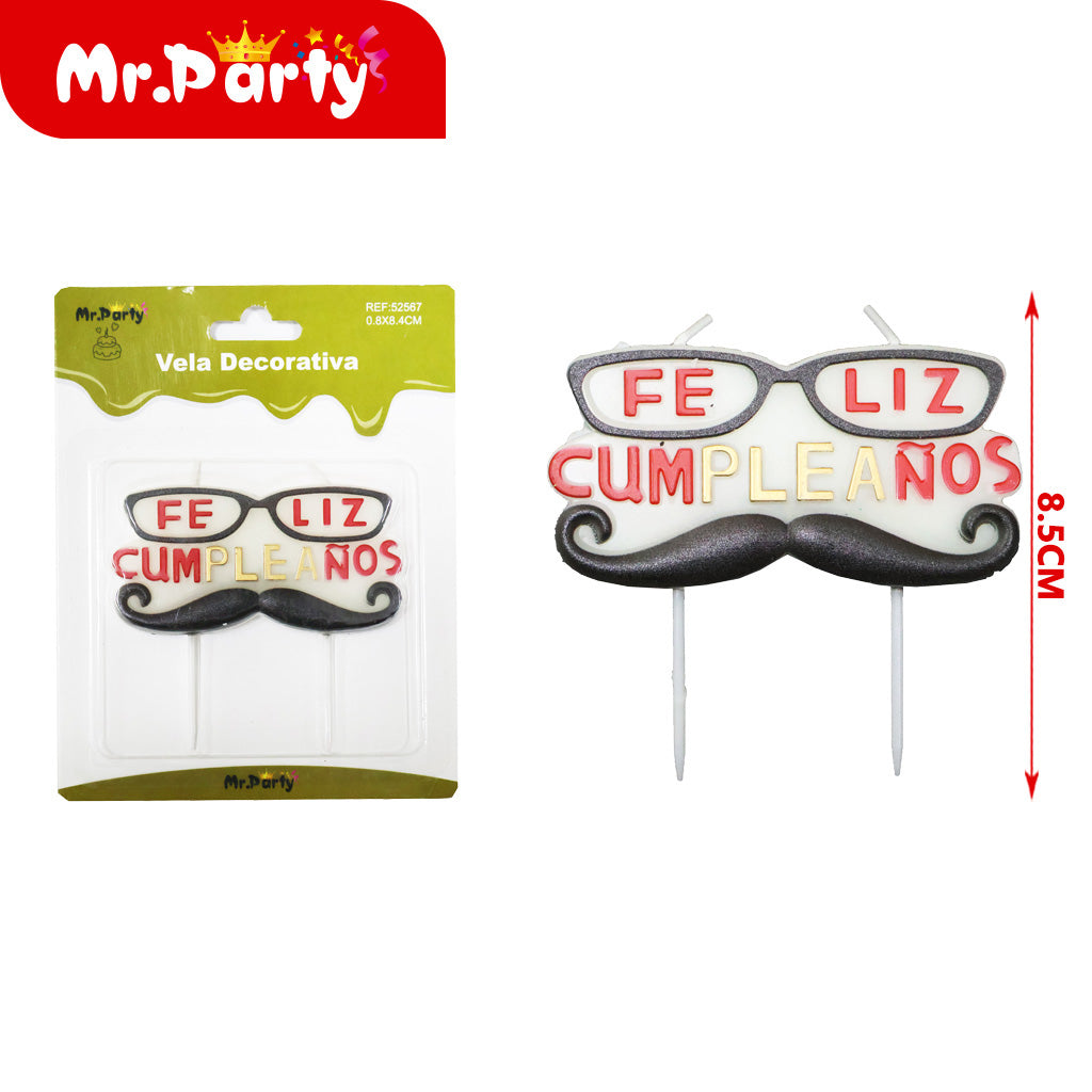 Vela Decorativa de espirales y figuras Mr. Party