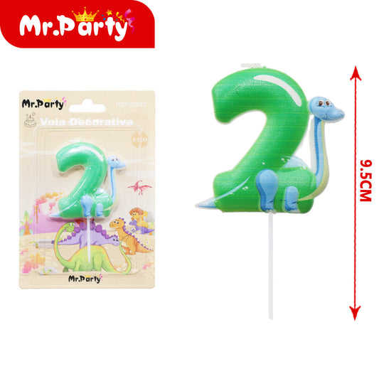 Vela digital con diseño de dinosaurio de 4 x 11 x 6 pulgadas (12paquetes)