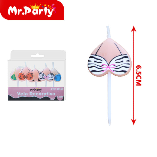 Caja de pvc con 5 velas bra (12paquetes)