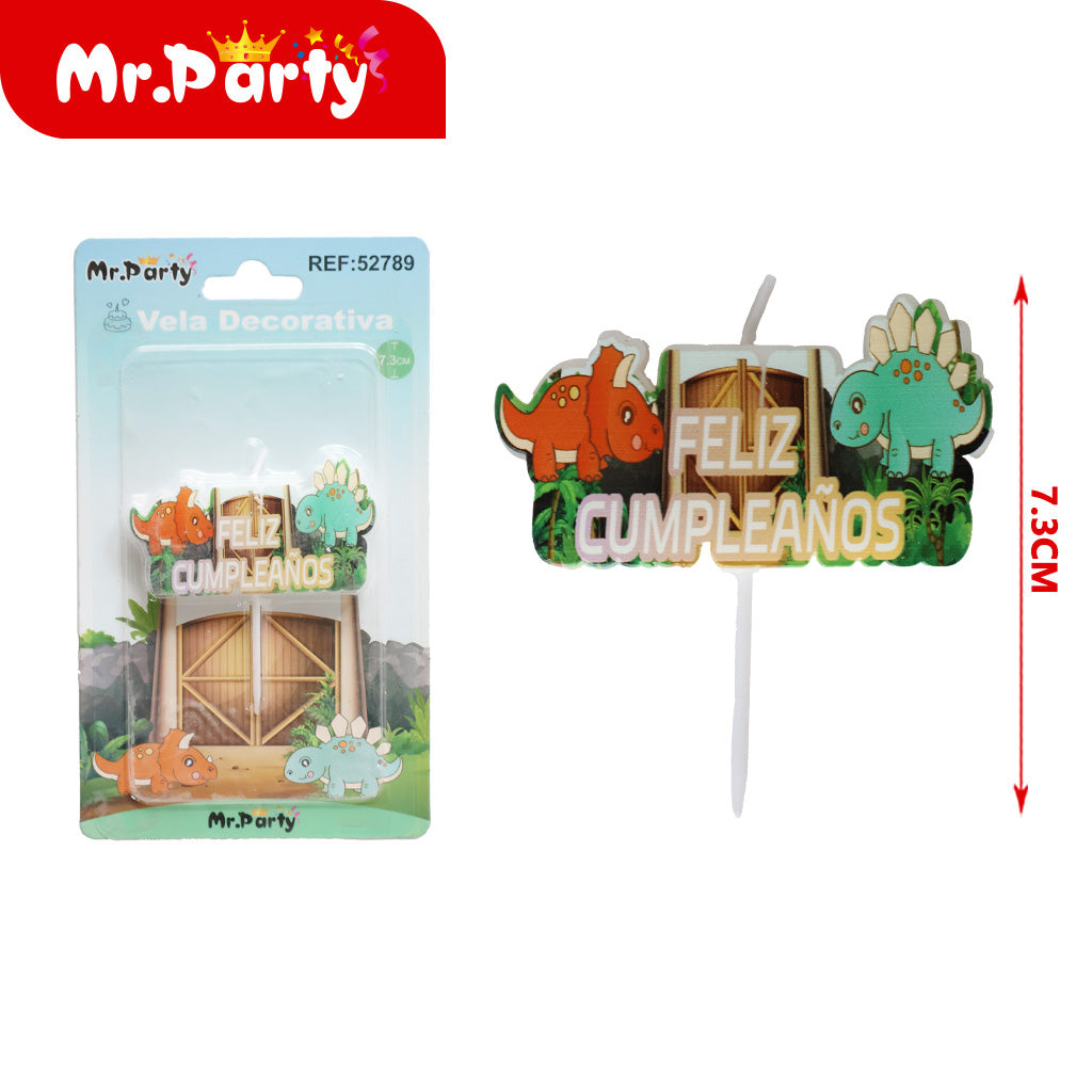 Vela de dinosaurio doble marca 69*39*08 (12paquetes)