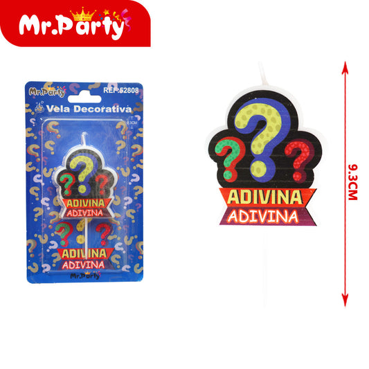 Tarjeta de vela con signo de interrogaciÃ³n 78*80 (12paquetes)