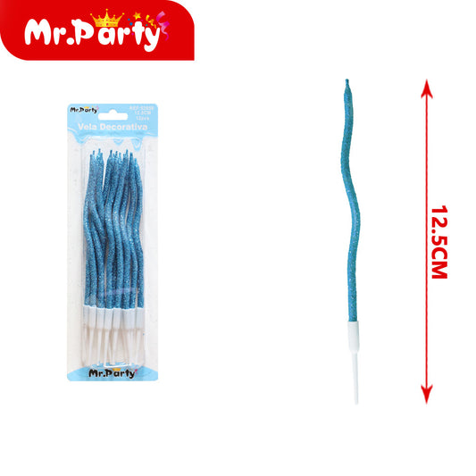 Polvos para espolvorear en espiral 12 piezases color azul za (12paquetes)