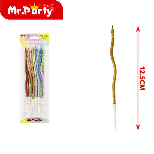 Tarjeta de succiÃ³n para velas en espiral con polvo 12 piezas (12paquetes)